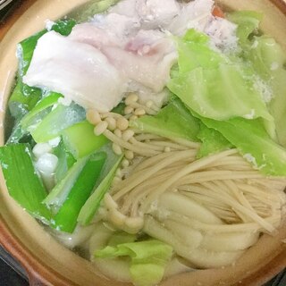 酒粕入り☆キャベツやタラの鍋焼きうどん！